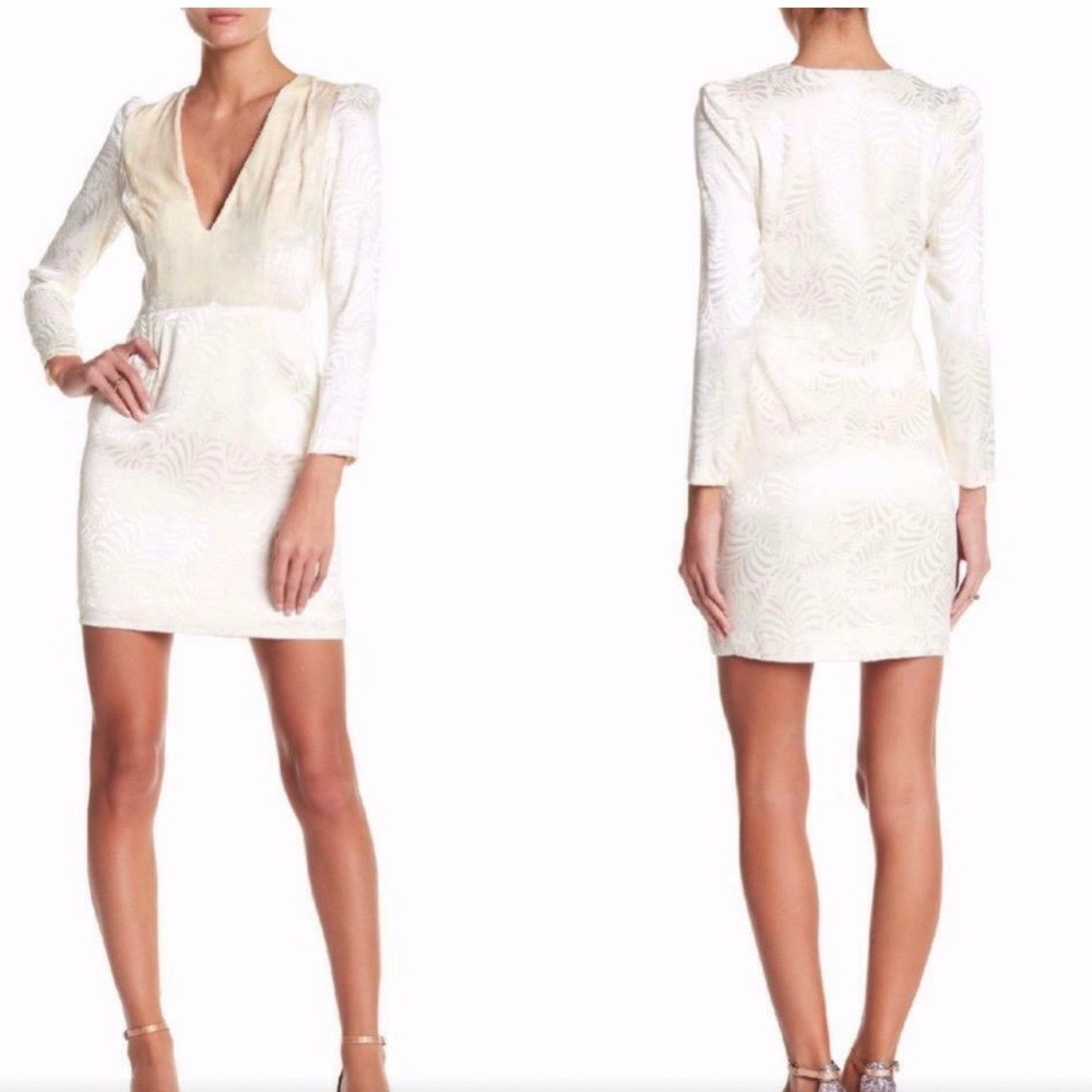 NEW FREE PEOPLE ivory velvet bodice jacquard dress